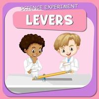 Levers science experiment with scientist kids vector