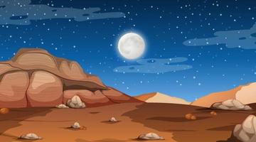 Desert forest landscape at night scene vector