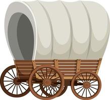 Medieval wooden wagon on white background vector