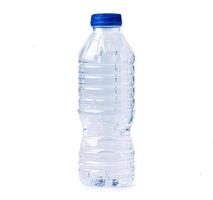 Plastic water bottle isolated on white background with clipping path photo