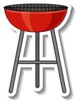 Sticker template with a barbecue grill stove isolated
