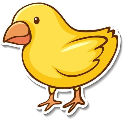 Sticker design with a little chick isolated