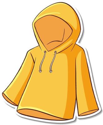 Sticker design with yellow hoodie isolated