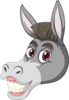 Donkey with face expression on white background vector