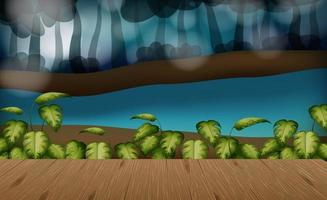 Empty nature landscape scene with blur background vector