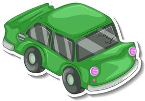 Sticker design with wrecked car isolated vector