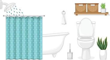 Bathroom furniture set for interior design on white background vector