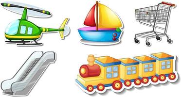 Random stickers with transportable vehicle objects vector
