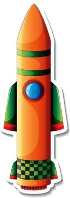 A sticker template with Rocket Space Cartoon isolated