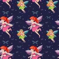 Fairy seamless pattern with fairytale theme vector