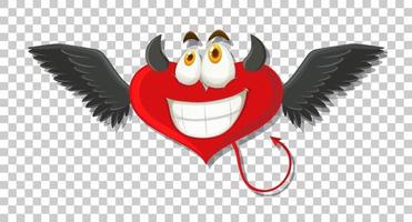 Heart shape devil with facial expression vector