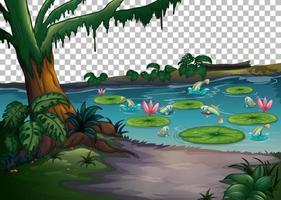 Forest swamp landscape vector