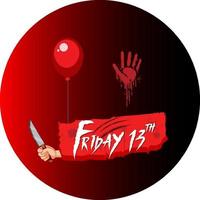 Friday 13th Halloween text design vector