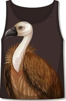 Front of tank top sleeveless with vulture pattern vector