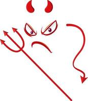 Evil face with devil element vector