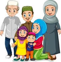 Happy muslim cartoon character vector