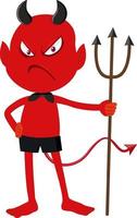 A red devil cartoon character with facial expression vector