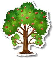 Apple tree sticker on white background vector