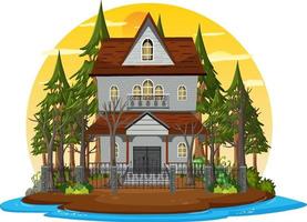Haunted house at daytime scene vector