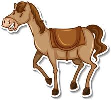 A cute horse cartoon animal sticker vector