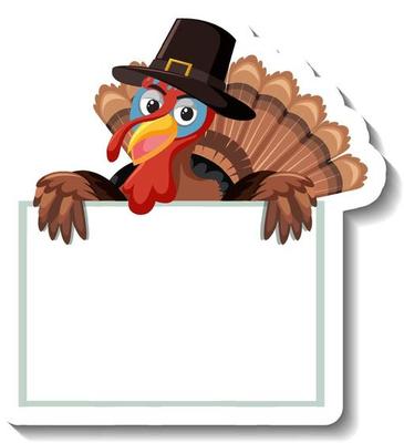 Isolated turkey sticker on white background