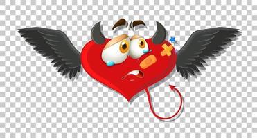 Heart shape devil with facial expression vector