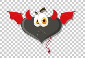 diablo en forma de corazón con expresión facial vector