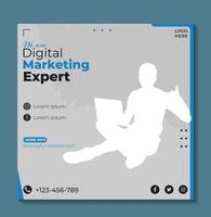 Digital marketing social media and instagram banner post template vector