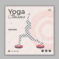 Yoga classes social media banner template vector