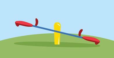 Swings for kids to play in public park. Outdoor activity for children. vector