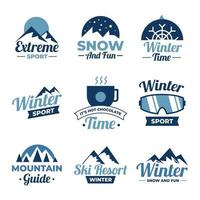 conjunto de insignias de deporte de invierno vector