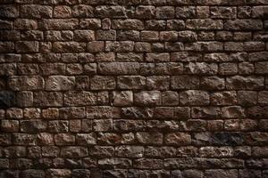 Wall made of brown bricks photo