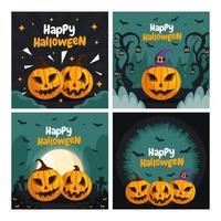 colección de tarjetas de halloween vector