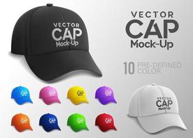 Cap Mock-Up in side view with Predefined Color, Vector Realistic