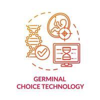 Germinal choice technology red concept icon vector