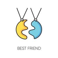 Best friend RGB color icon vector