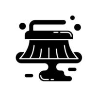 Wet cleaning black glyph icon vector