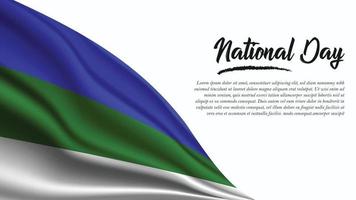 National Day Banner with Komi Flag background vector