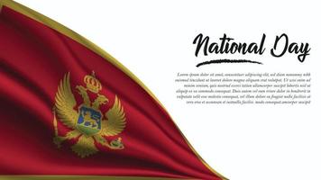 National Day Banner with Montenegro Flag background vector