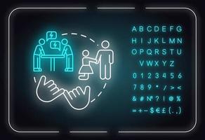 Aprender a perdonar el icono del concepto de luz de neón vector