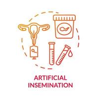 Artificial insemination red concept icon vector