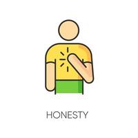 Honesty RGB color icon vector