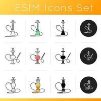 Hookah icons set vector