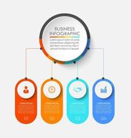 Business data visualization infographic background template vector