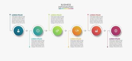 Iconos de infografía empresarial diseñados para la plantilla de fondo abstracto vector