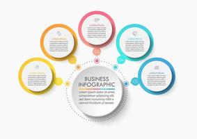 Iconos de infografía empresarial diseñados para la plantilla de fondo abstracto vector