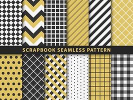 Collection of scrapbook seamless pattern vector