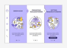 Promoting nuclear energy onboarding vector template