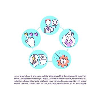 Iconos de línea de concepto de asistencia de clientes pobres con texto vector