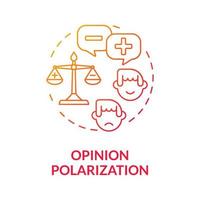 icono de concepto de gradiente de polarización de opinión vector